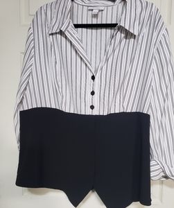 Really nice dress blouse with flattering pinstripe